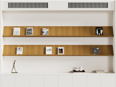 现代墙面实木书架 杂志架3d模型 现代墙面实木书架 杂志架