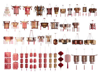 新中式灯笼吊灯 挂件