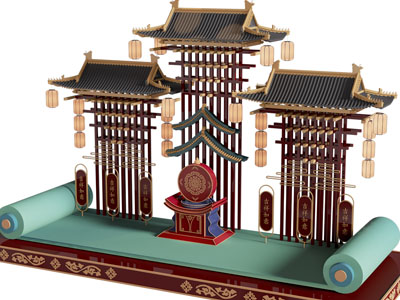 新中式节日美陈 户外装置 网红打卡拍照区