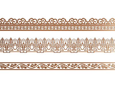 新中式花纹元素 雕花 民族花边 花纹