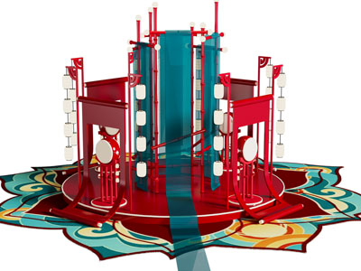 新中式节日美陈 户外装置