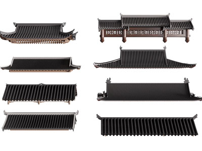 新中式屋檐 屋顶 建筑构件