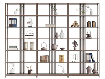 新中式开放式装饰柜 博古架3d模型 新中式开放式装饰柜 博古架