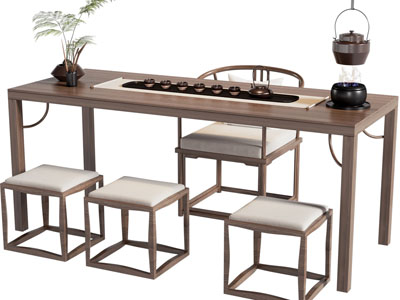 新中式实木茶桌椅组合