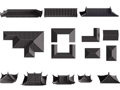 新中式屋檐 屋顶 建筑构件