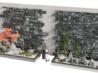 新中式景墙 山脉景观园艺小品