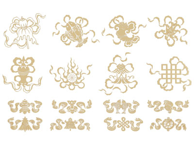 新中式剪影 剪纸 墙贴 窗花