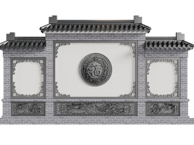 新中式景墙 隔断 照壁 影壁3d模型 新中式景墙 隔断 照壁 影壁