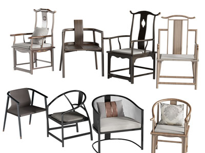 新中式扶手椅子 休闲椅子