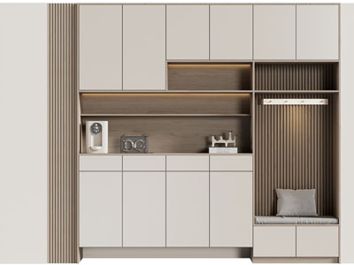 现代玄关装饰鞋柜3d模型 现代玄关装饰鞋柜