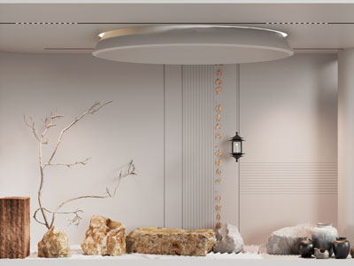 新中式石头室内景观园艺小品