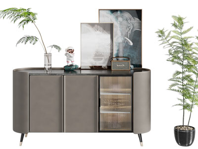 新中式玄关柜 边柜3d模型 新中式玄关柜 边柜