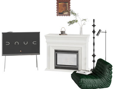 法式电视机 壁炉火炉 懒人沙发