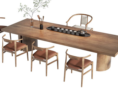 新中式实木茶桌椅组合