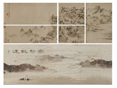 新中式山水装饰挂画3d模型 新中式山水装饰挂画