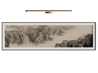 新中式山脉装饰挂画3d模型 新中式山脉装饰挂画