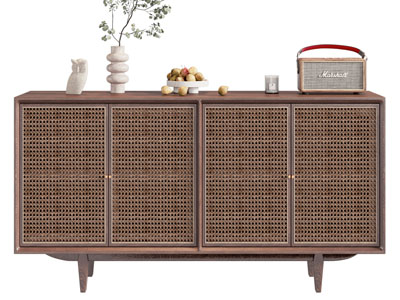 侘寂风中古风玄关柜 边柜3d模型 侘寂风中古风玄关柜 边柜