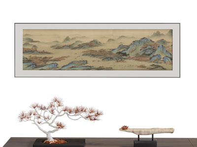 新中式山水装饰挂画3d模型 新中式山水装饰挂画