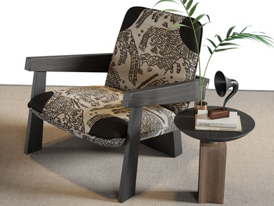 法式休闲椅子 边几