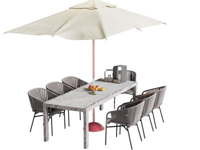 新中式户外遮阳伞 休闲餐桌椅组合