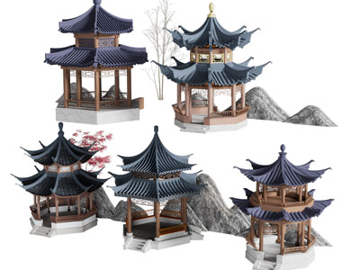 新中式八角亭子 凉亭 景观亭