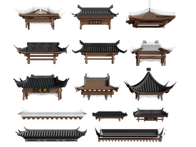 新中式屋檐 屋顶 建筑构件