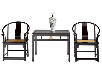 新中式圈椅 扶手椅子 边几