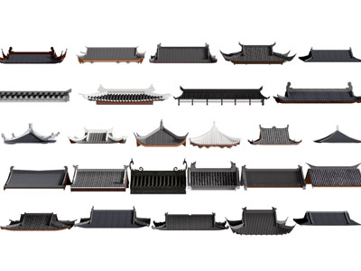 新中式屋檐 屋顶 建筑构件