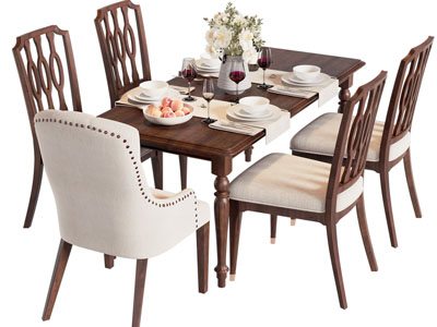 美式实木餐桌椅组合
