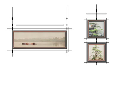 新中式装饰挂画3d模型 新中式装饰挂画
