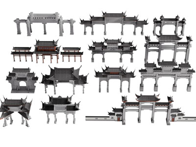 新中式牌坊 仿古建筑 景观度假村大门