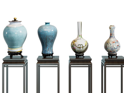 新中式陶瓷器皿摆件组合