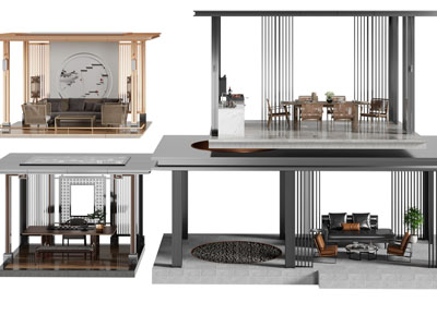 新中式凉亭 廊架