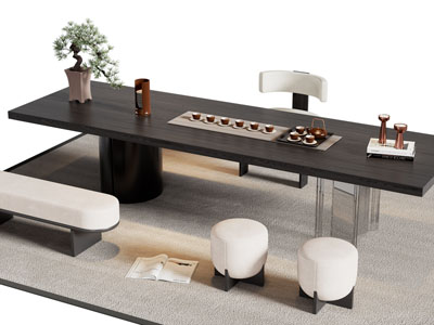 新中式茶桌椅组合