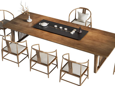 新中式实木茶桌椅组合