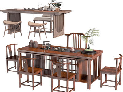 新中式实木茶桌椅组合