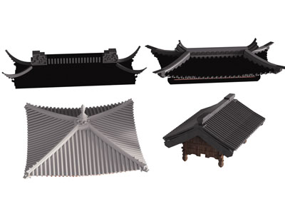 新中式屋檐 屋顶 建筑构件