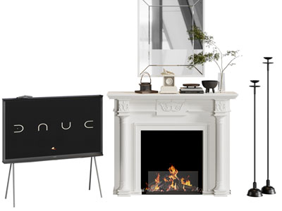 法式壁炉火炉 电视