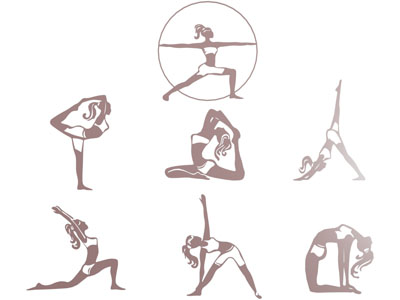 现代练习瑜伽的女人剪影 剪纸 墙贴 雕塑小品