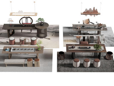 新中式茶桌椅组合