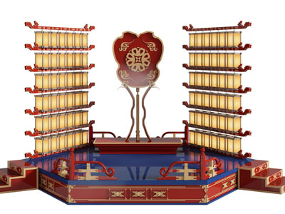 新中式节日美陈 户外装置 演绎舞台