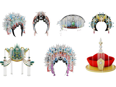 中式戏剧人物角色头饰 饰品 生活用品