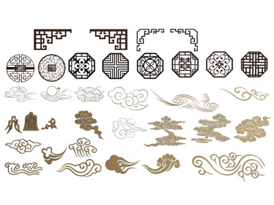 新中式祥云墙饰 镂花窗 窗格 花格3d模型 新中式祥云墙饰 镂花窗 窗格 花格