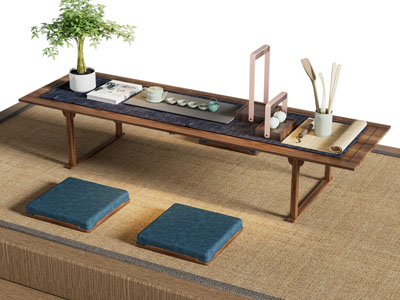 新中式茶几 茶具杯子