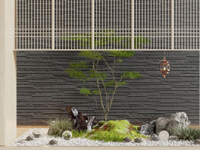 新中式景墙 石头室内景观园艺小品