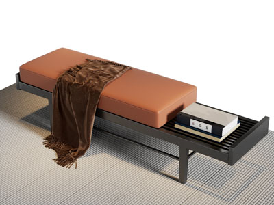 新中式长方形沙发凳子