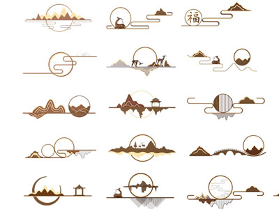 新中式山脉墙饰挂件