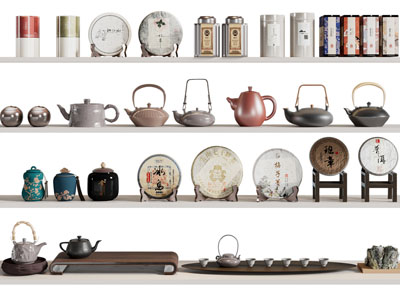 新中式茶饼 紫砂茶壶 茶盘 茶具杯子