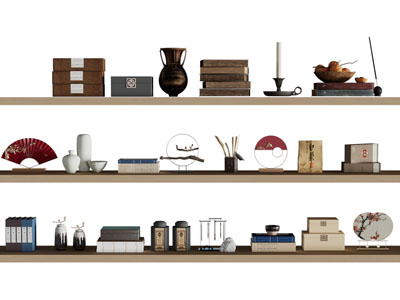 新中式收纳盒 烛台摆件组合