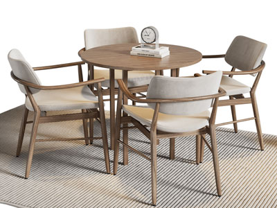 新中式实木休闲桌椅组合